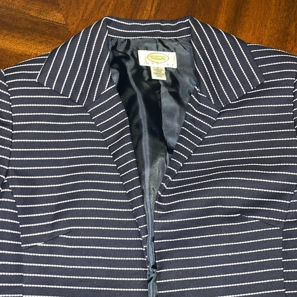 TALBOTS Blue & White Size 2 Blazer Suit Jacket - Picture 5 of 9